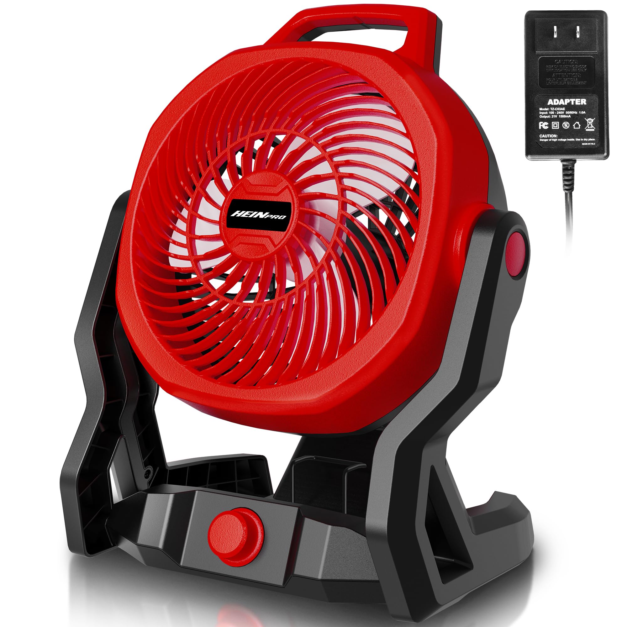 Heinpro Battery Powered Fan For Milwaukee M18 18V Battery With Ac Adapter (No Battery), Up To 650 Cfm Cordless Fan,Variable Spee